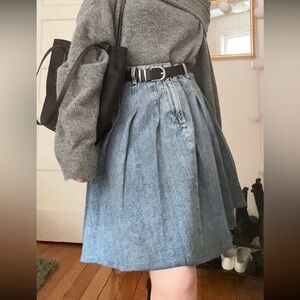 Zara pleated denim midi skirt sz Small